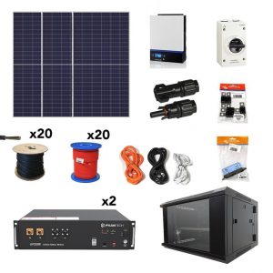 Kit Solar aislada SolarPack OGP0034 - 3kW 24v 4,7kW/día 5kWh con litio Vivienda permanente