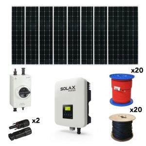 Kit Solar Autoconsumo 3kW 15kWh/dia SolarPack SCP0033 SolaX Estructura coplanar